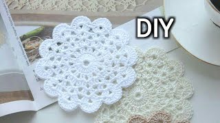 How to crochet a doily  Easy crochet doily tutorial [upl. by Wade612]