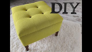 How to Make a Tufted Ottoman DIY Footstool [upl. by Eixel785]