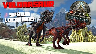 ARK Fjordur  VELONASAUR Spawn Locations [upl. by Haliak]