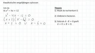 Kwadratische vergelijkingen oplossen 3 HAVO [upl. by Novihs629]