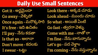 Daily Use Small Sentences  Lesson101Spoken English Through Telugu [upl. by Yentnuoc]