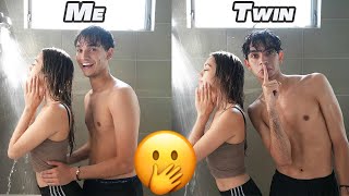 Twin Swap Shower Prank On Girlfriend [upl. by Heise]