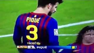 Piquè Yellow Card foul on Cristiano Ronaldo Real Madrid vs Barcelona [upl. by Grishilda]