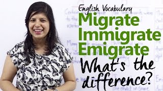 Migrate vs Immigrate vs Emigrate  Whats the difference  Free English Vocabulary lesson [upl. by Aerbua341]