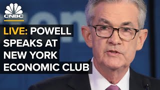 WATCH LIVE Fed Chair Jerome Powell speaks at New York Economic Club — 21021 [upl. by Joselow]