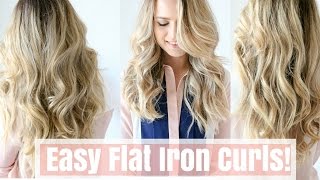 How to Easy Flat Iron Curls No Twisting [upl. by Wolk447]