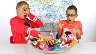 3 Colors of Glue Slime Challenge [upl. by Ivonne]