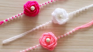 How To Make Rakhi  DIY  Handmade Rakhi  Rakhi Making With Wool [upl. by Kennith]