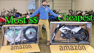 I BOUGHT the CHEAPEST and MOST EXPENSIVE Dirt Bikes on Amazon [upl. by Enneira]