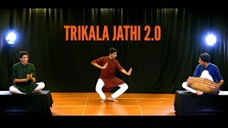 Trikala Jathi 20  Bharatanatyam Dance Konnakol and Mridangam  Indian Classical [upl. by Anihpesoj]