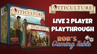 Viticulture Essential Edition with Tuscany Playthrough 2 Players [upl. by Jannery]