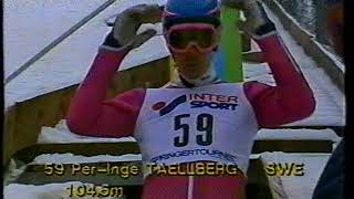 Ski Jumping World Cup  Oberstdorf 19851986  highlights 16 yo Mollard 114m amp Nikkola 112m [upl. by Onder]