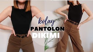 KALIPSIZ BOL PANTOLON DİKİMİ  Culotte Pantolon  How to sew Culottes Pants [upl. by Yelad]