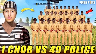 49 Police Vs 1 Chor Sunny🤣😱Chor Police  Garena Free Fire [upl. by Perot]