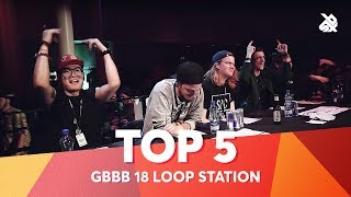 TOP 5 DROPS 😱 Grand Beatbox Battle Loopstation 2018 [upl. by Akenihs]