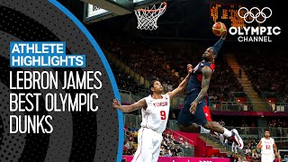 The Best LeBron James Dunks at the Olympics  Athlete Highlights [upl. by Alihet]