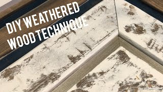 Easy distressed paint technique Faux Weathered barnwood Tutorial [upl. by Hilliary]