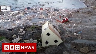 Norway landslide Buildings swept away in Alta disaster  BBC News [upl. by Anivlem]