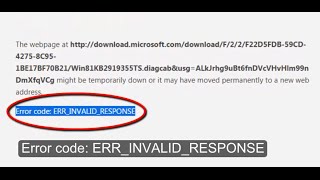 Error Code ERRINVALIDRESPONSE in Chrome [upl. by Pruchno]