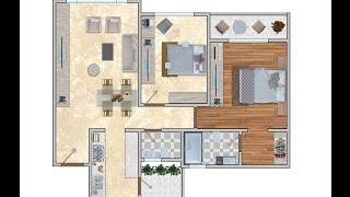 2D Floor Plan Rendering in Adobe Photoshop CC [upl. by Gustaf515]