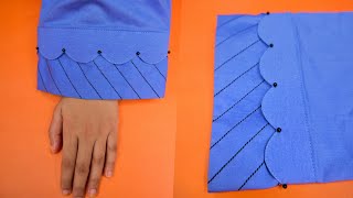 Stylish Sleeves Design with Cutwork  Easy Tutorial  STYCH STUDIO [upl. by Symon]