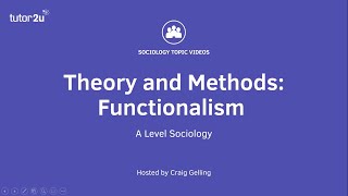 Sociological Theory Functionalism Sociology Theory amp Methods [upl. by Lledor]