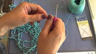 How To Crochet Beginner Crystal Chain Necklace [upl. by Anul760]