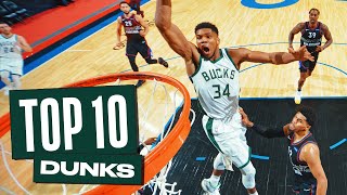 Giannis Antetokounmpo’s Top 10 Dunks of the 202021 NBA Season [upl. by Aisylla111]