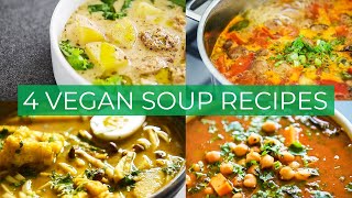 4 Vegetarian Soup Recipes because WINTER IS COMING [upl. by Oretos]