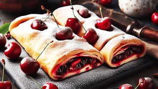 AUTHENTIC Hungarian Cherry Strudel HOW to Make Strudel [upl. by Ahsatal]