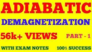 ADIABATIC DEMAGNETISATION  COOLING BY ADIABATIC DEMAGNETIZATION  PART  1  WITH EXAM NOTES [upl. by Nathaniel]