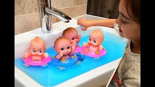 Baby Dolls Swimming in the Sink [upl. by Eseryt]