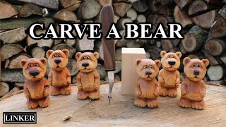 How to Carve a Bear Full Woodcarving Tutorial [upl. by Yendirb]