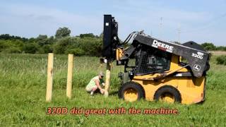 Fastest Skidsteer Fence Post Hammer Driver [upl. by Eniluj863]