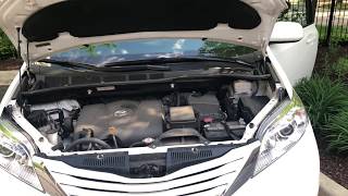 TOYOTA SIENNA  How to open hood [upl. by Ayahc]