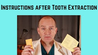 Instructions after tooth extractionremoval [upl. by Shipley]