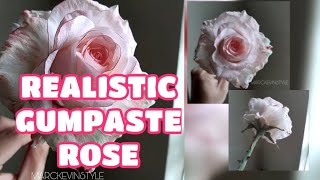 Gumpaste Rose Realistic and Easy Non Wired 2020 by marckevinstyle [upl. by Leonidas]