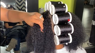 BEAUTIFUL NATURAL HAIR  ROLLER SET [upl. by Marta]