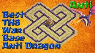 TH8 War Base Anti Dragon Anti Hogs New Update 2016 Video [upl. by Felike]