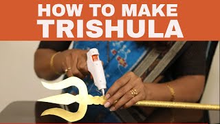 how to make trishula with paper  Trident  त्रिशूल  Lord Shiva  Goddess Durga [upl. by Tami]