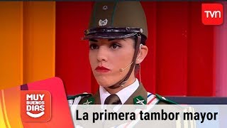 La historia de la primera tambor mayor del Orfeón de Carabineros  Muy buenos días [upl. by Hannahc389]