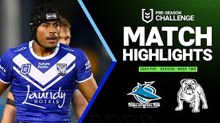 NRL Preseason 2024  Sharks v Bulldogs  Match Highlights [upl. by Atiker]