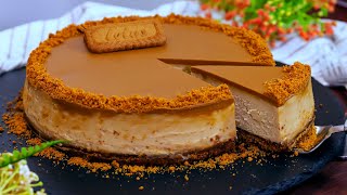 How to make a PERFECT baked LOTUS BISCOFF Cheesecake 🍰 [upl. by Steve]