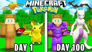 I Survived 100 Days in Minecraft POKEMON [upl. by Ahsilra]