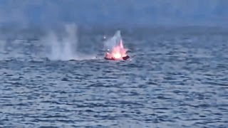 Mark 38 Machine Gun Hits Small Boat Targets • US Navy [upl. by Martie]