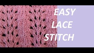 Knit Pattern EASY LACE STITCH [upl. by Mis766]