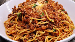 Super Easy Spaghetti and Meat Sauce Recipe  Meat Sauce Recipe [upl. by Anelram522]