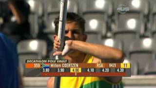 Pole vaulter breaks his shaft in three  from Universal Sports [upl. by Idnahc]