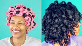 Magnetic Roller Set On Natural Hair  HonestlyErica [upl. by Oicaroh]