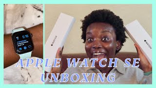 APPLE WATCH SE UNBOXING AND 1 WEEK LATER REVIEW  40mm VS 44mm [upl. by Nitsreik]